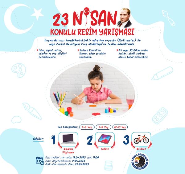 23 Nisan konulu Resim ve Şiir Okuma Yarışması'na başvurular başladı