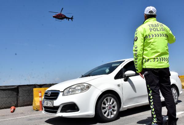 Van'da helikopter destekli trafik denetimi