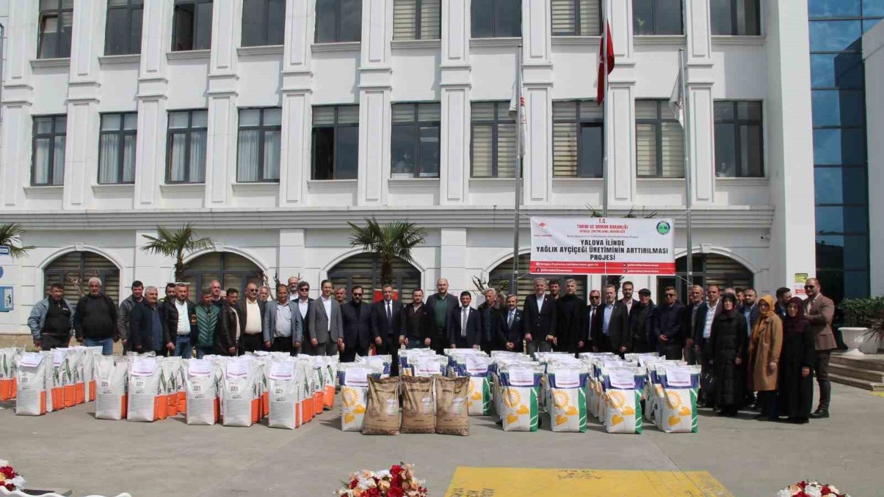 Yalova’da çiftçilere ayçiçeği tohumu dağıtıldı