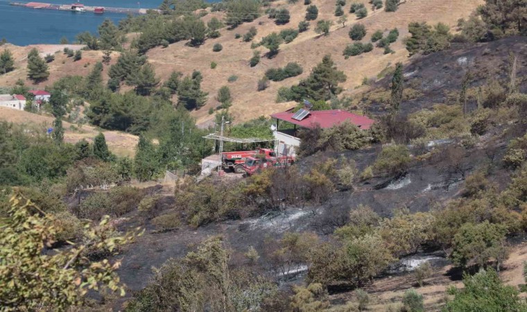 Kahramanmaraşta yanan 15 hektar alan dron ile görüntülendi