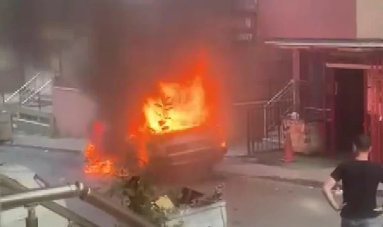 Maltepe’de alev alan otomobil tekstil atölyesine çarptı