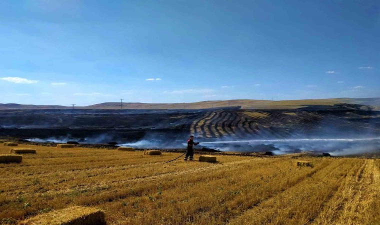 Çankırıda anız yangını