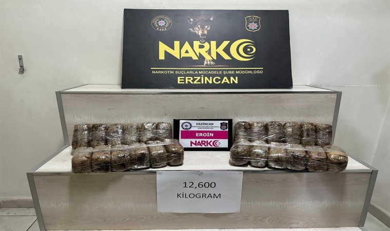 Erzincanda 12 kilo 600 gram eroin ele geçirildi