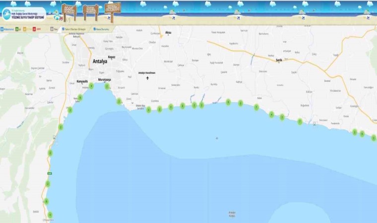 Plajların deniz suyu ölçümlerinde Antalya damgası