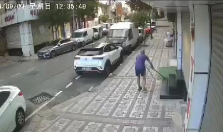 Zeytinburnu’nda el arabalı hırsız merdivenin korkuluklarını çaldı