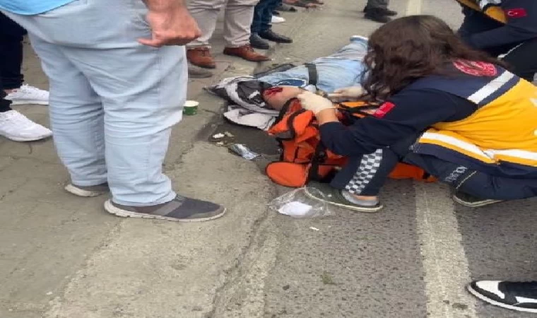 Başakşehir’de kapısı açık giden yolcu minibüsünden düşen bir kişi ağır yaralandı