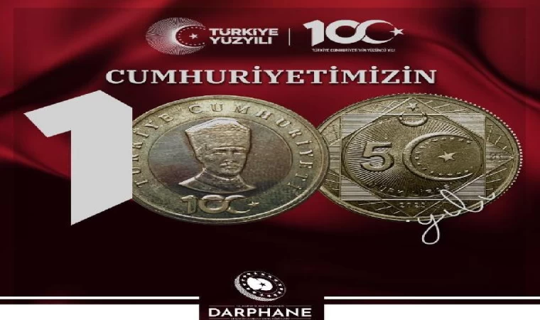 Cumhuriyet’in 100’üncü yılına özel madeni 5 lira basıldı