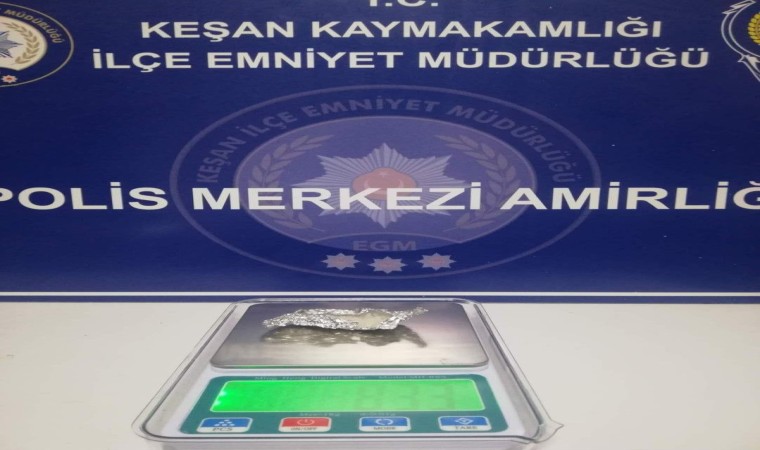 Keşanda uyuşturucu ile yakalanan şahıs gözaltına alındı