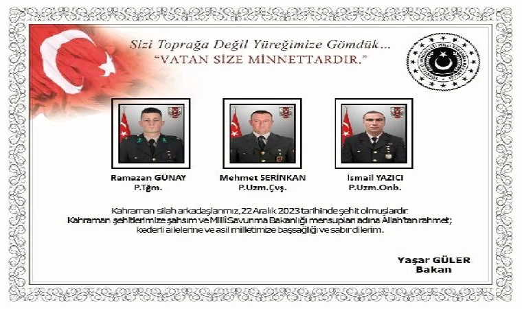 6 şehidin kimliği açıklandı