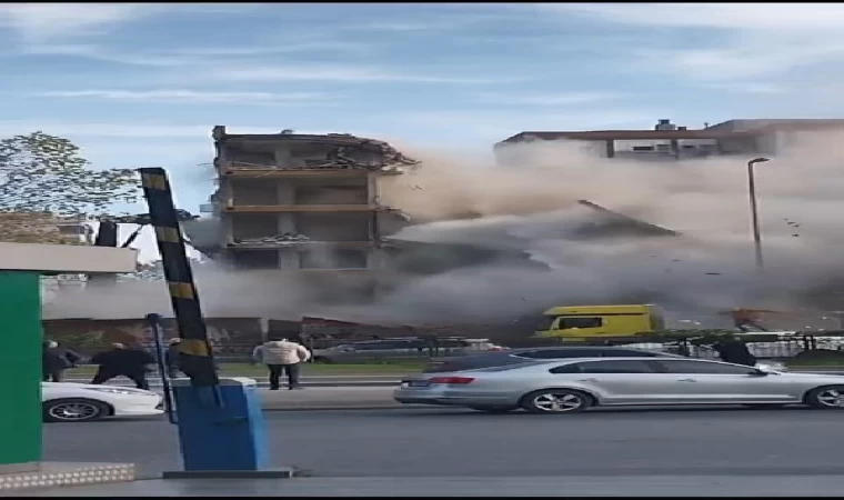 Beşiktaş’ta kontrollü yıkım sırasında 11 katlı binanın çökmesi kamerada