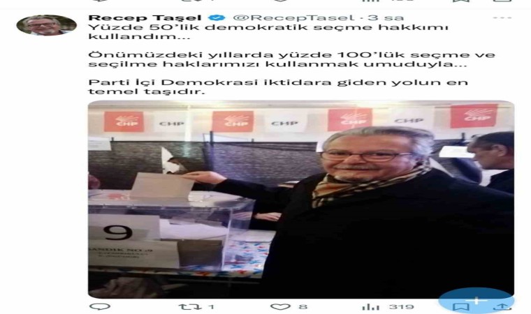 CHP eski İl Başkanı Taşelden meclis üyesi aday seçimlerine yüzde 50 demokrasi yorumu