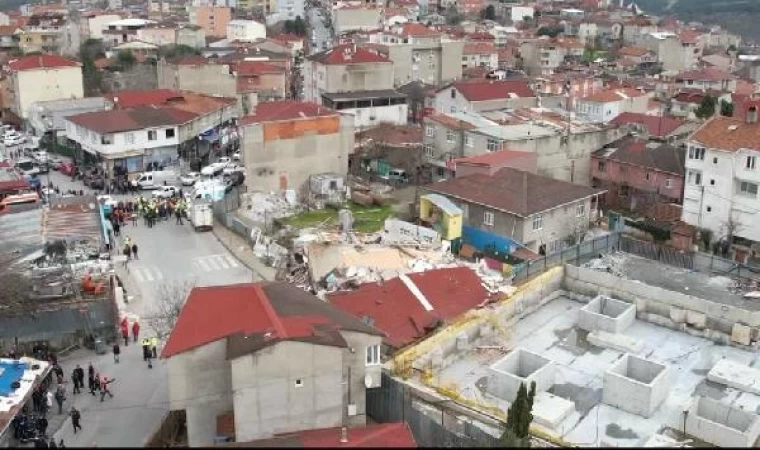 havadan fotoğraflar // Ümraniye’de bitişik iki bina çöktü