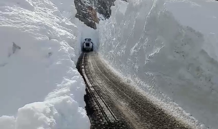 Yüksekovada kardan 8 metrelik tüneller açıldı