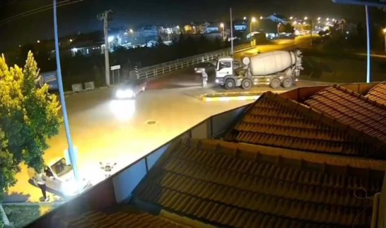 Beton mikserinin çarptığı Ecenur, ağır yaralandı; o anlar kamerada