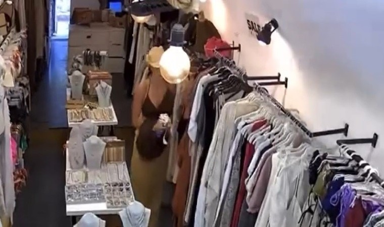 Çeşmede hırsızlık yapan turist, iş yeri sahibine mail atıp özür diledi... Hırsızlık anları kamerada