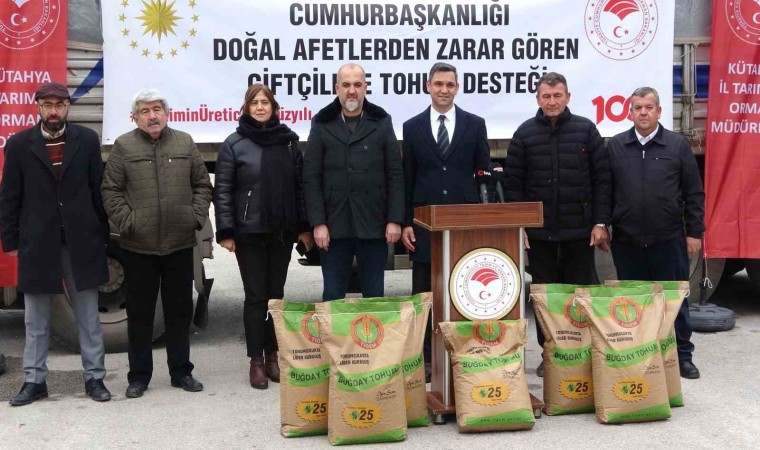 Kütahyada doğal afetlerden zarar gören 301 üreticiye hububat tohumu desteği