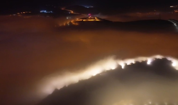 Bayburtta yoğun sis kartpostallık görüntüler oluşturdu