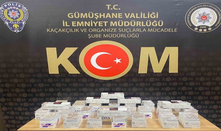 Gümüşhanede kaçak tütünle doldurulmuş 6 bin 450 adet dolu makaron ele geçirildi