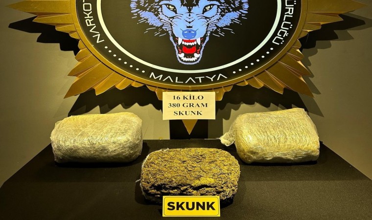 Malatyada 16 kilo skunk ele geçirildi: 3 şahıs tutuklandı