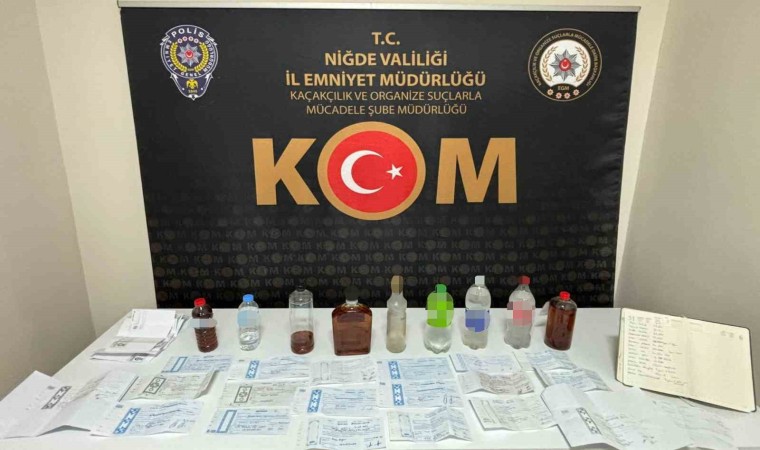 Niğdede sahte alkol satışı ve tefecilik yapan şahıslara operasyon