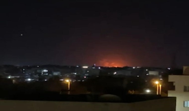 Suriyede yaşanan patlamalar ve yükselen alevler Mardinden görüntülendi