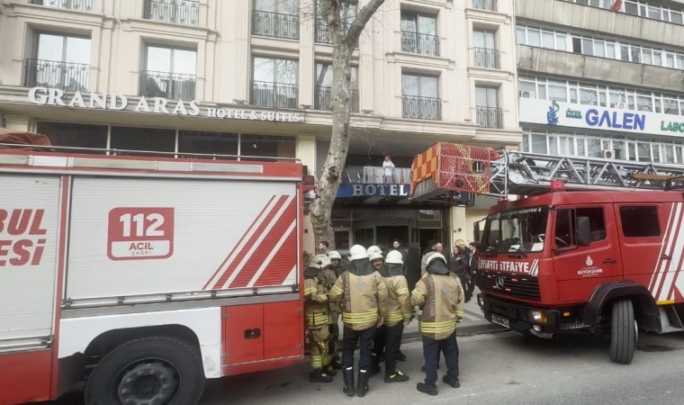 Şişlide bir otelde korkutan yangın