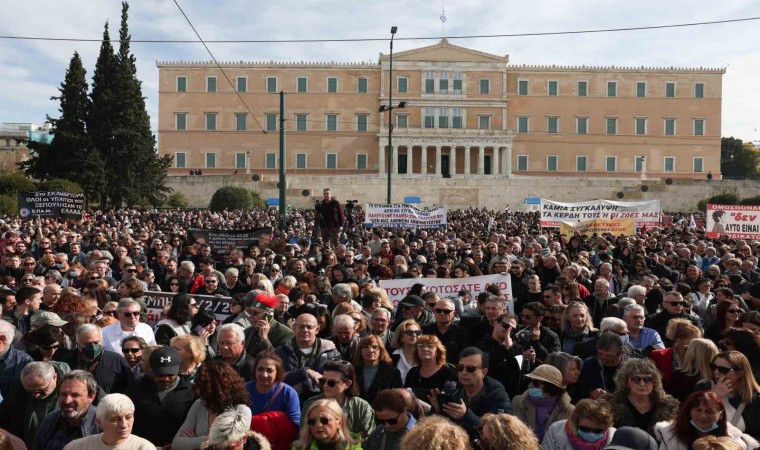 Yunanistanda 2023 yılındaki tren kazası protesto edildi