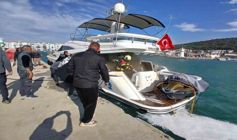 Ayvalık’ta tekne yangını erken müdahaleyle söndürüldü