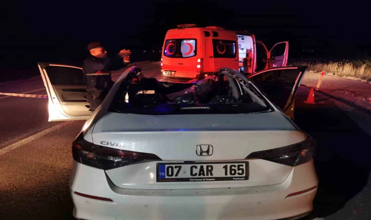 Başıboş ata çarpan otomobil takla atarak hurdaya döndü: 1 ölü 1 yaralı