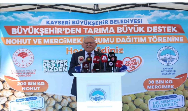 Başkan Büyükkılıç’tan üreticiye 11,5 milyon TL’lik 238 ton tohum desteği