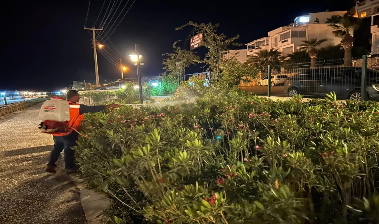 Belediye ekiplerinden gece mesaisi