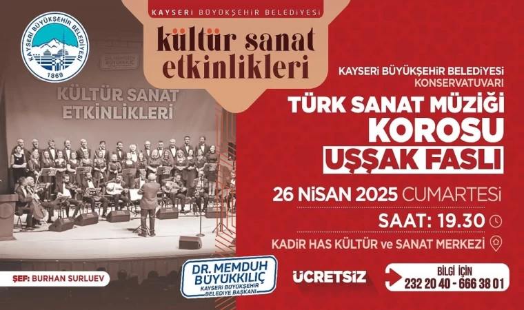 Büyükşehir’den Türk Sanat Müziği tutkunlarına özel ‘Uşşak Faslı’ konseri