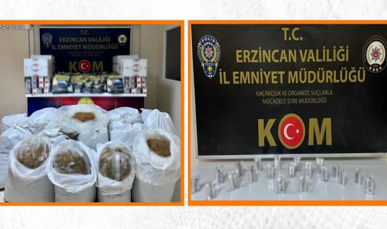 Erzincan’da makaron ve kaçak tütün ele geçirildi