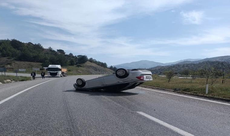 Gölbaşı’nda otomobil takla attı: 1 yaralı