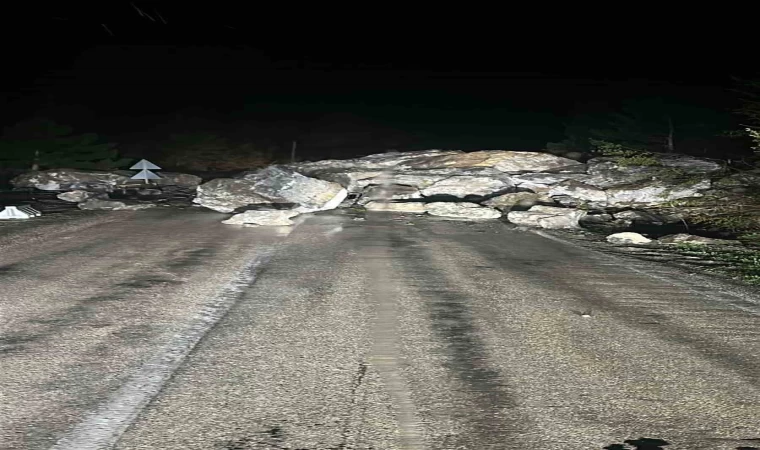 Kastamonu-Cide karayolunda heyelan meydana geldi