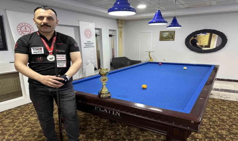 Tokatlı bilardo sporcusu Avrupa şampiyonasında kupa hedefliyor