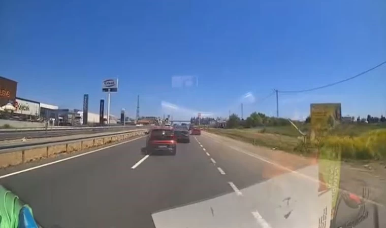 D-100 Karayolu’nda makas atarak ilerledi, trafiği tehlikeye düşürdü