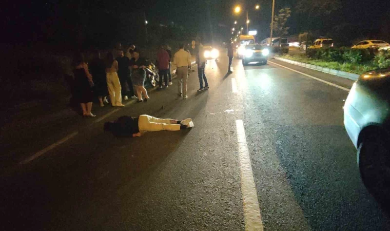 Domuz sürüsüne çarpan motosiklet sürücüsü ağır yaralandı