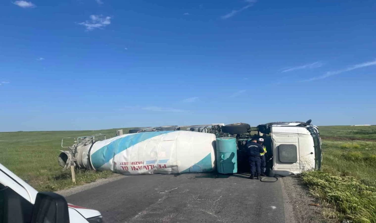 Ergene’de beton mikseri devrildi: 1 yaralı