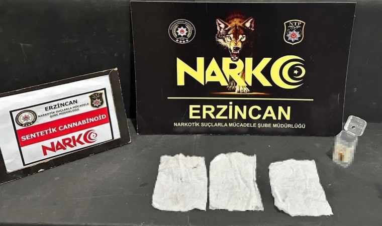 Erzincan’da bir miktar uyuşturucu ele geçirildi