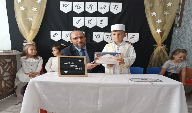 Hisarcıklı Hamza 5 yaşında Kuran-ı Kerim’i hatmetti