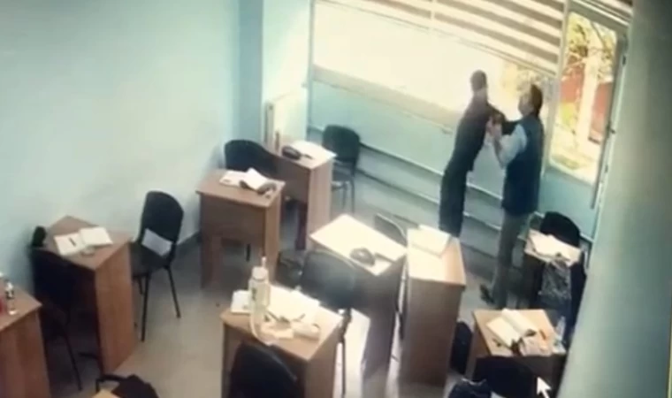 Kurs merkezinde dehşet anları kamerada: Sınıfa girip öğrenciye saldırdı