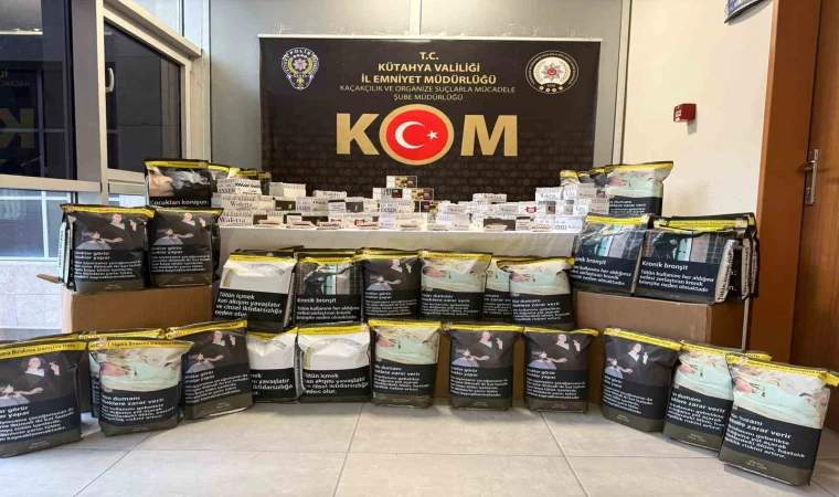 Kütahya’da kaçak tütün ve makaron operasyonu
