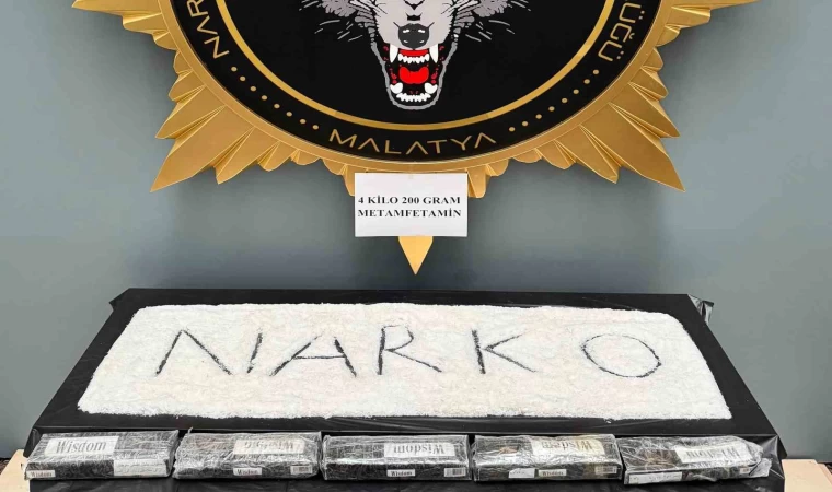 Malatya’da 4 kilo 200 gram metamfetamin ele geçirildi