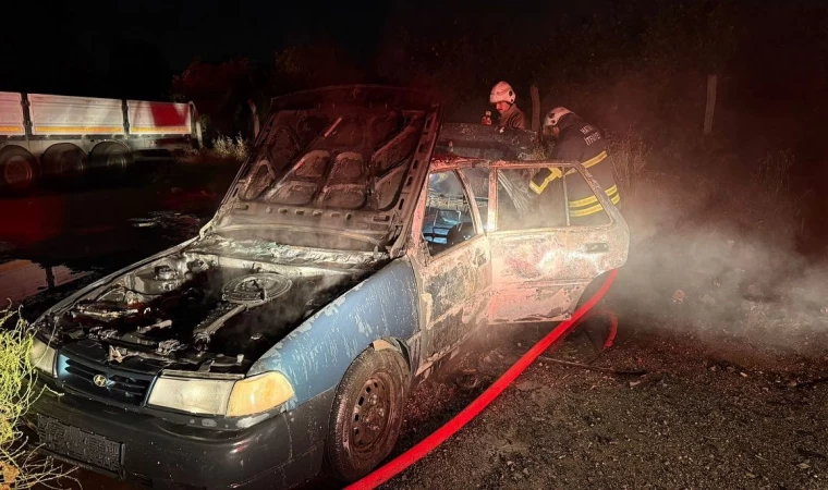 Park halindeki otomobil alevlere teslim oldu