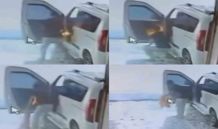 Powerbank alev aldı, çalışan aracı yanmaktan kurtardı