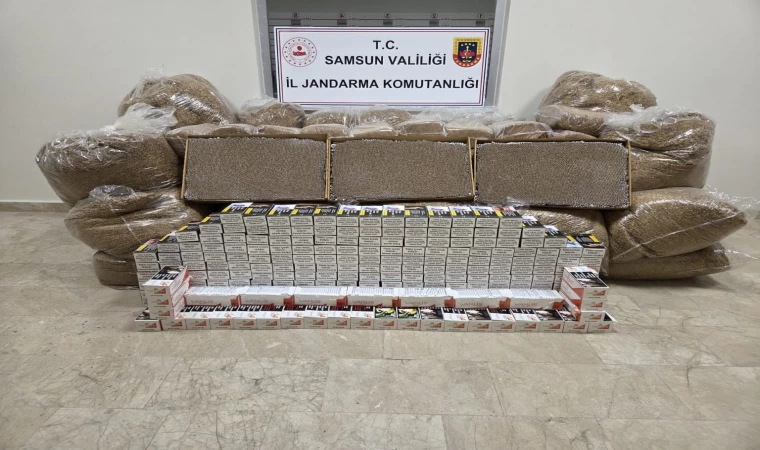 Samsun’da 1 ton kaçak tütün ve 60 bin dolu makaron ele geçirildi
