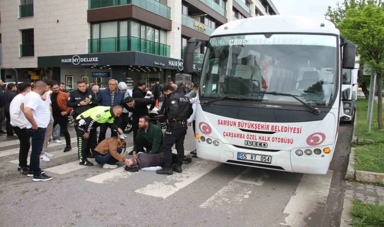 Samsun’da halk otobüsünün çarptığı yaya yaralandı
