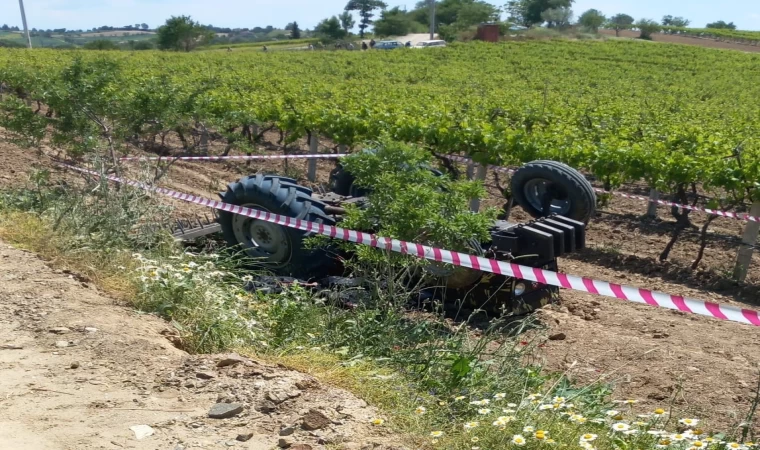 Traktörüyle üzüm bağlarına uçan çiftçi hayatını kaybetti