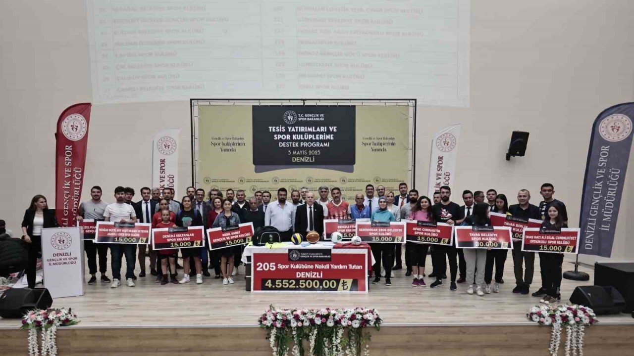 Denizli’de 228 spor kulübüne 4 milyon 897 bin 500 TL maddi destek